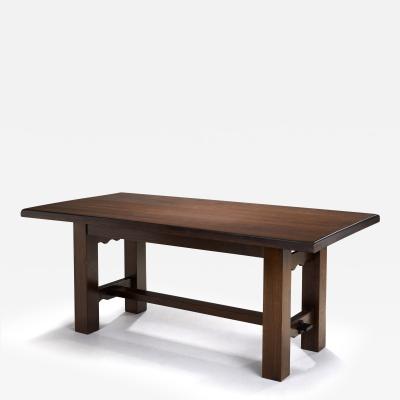 Solid Wood Brutalist Dining Table Europe 20th Century