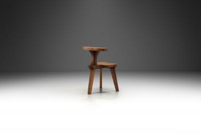 Solid Wood Brutalist Smokers Chair The Netherlands ca 1950s