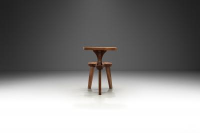 Solid Wood Brutalist Smokers Chair The Netherlands ca 1950s