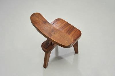 Solid Wood Brutalist Smokers Chair The Netherlands ca 1950s