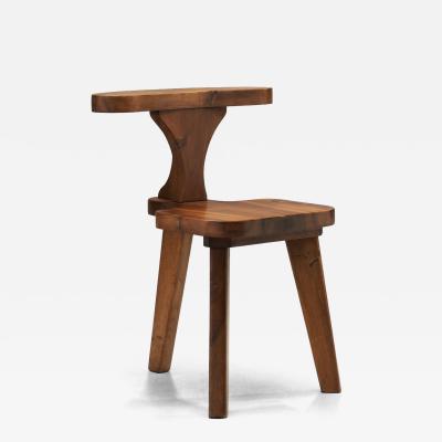 Solid Wood Brutalist Smokers Chair The Netherlands ca 1950s