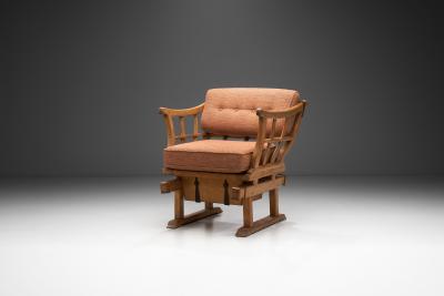Solid Wood Money Chair with Upholstered Cushions Europe late 19th century