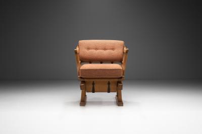 Solid Wood Money Chair with Upholstered Cushions Europe late 19th century