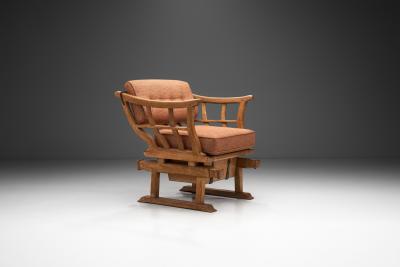 Solid Wood Money Chair with Upholstered Cushions Europe late 19th century