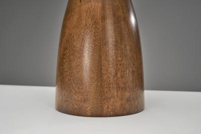Solid Wood Table Lamp with Fabric Shade Europe 1960s