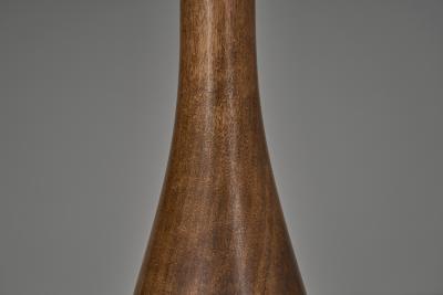 Solid Wood Table Lamp with Fabric Shade Europe 1960s
