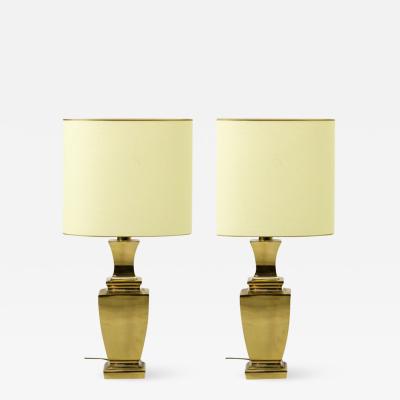 Solid bronze urn shaped pair of neo classic table lamp