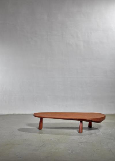Solid wood coffee table France 1950s