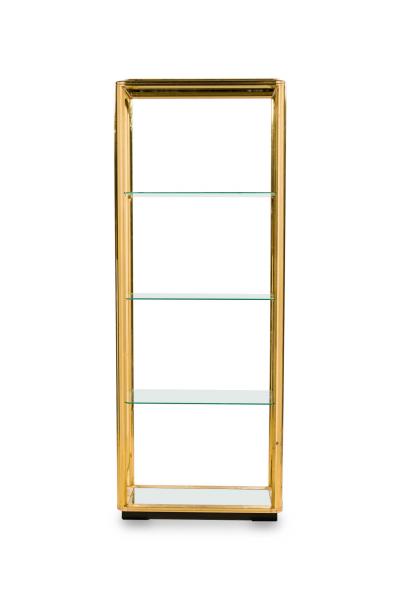 Solmet Italian Mid Century Four Shelf Brass Frame Etagere Bookshelf