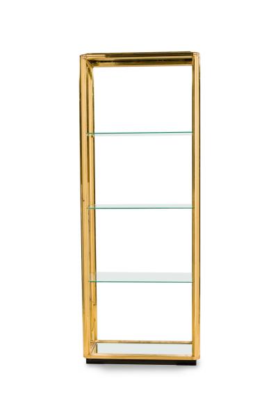 Solmet Italian Mid Century Four Shelf Brass Frame Etagere Bookshelf