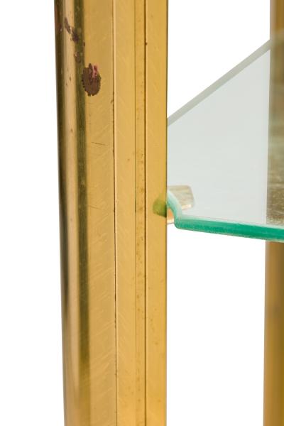 Solmet Italian Mid Century Four Shelf Brass Frame Etagere Bookshelf
