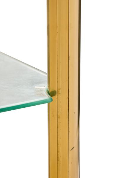 Solmet Italian Mid Century Four Shelf Brass Frame Etagere Bookshelf