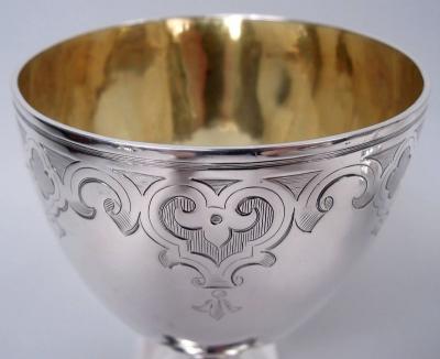 Soloman Hougham Pair of English Georgian Neoclassical Sterling Silver Goblets 1803