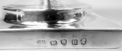 Soloman Hougham Pair of English Georgian Neoclassical Sterling Silver Goblets 1803