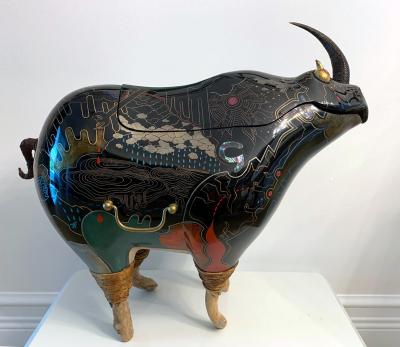 Someya Satoshi Rhino Contemporary Japanese Lacquer Art by Someya Satoshi