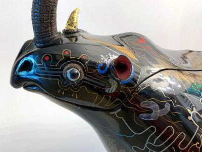 Someya Satoshi Rhino Contemporary Japanese Lacquer Art by Someya Satoshi