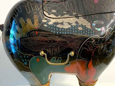 Someya Satoshi Rhino Contemporary Japanese Lacquer Art by Someya Satoshi