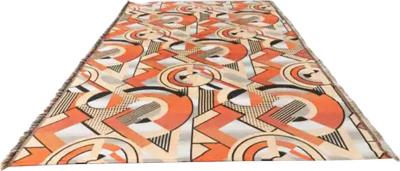 Sonia Delaunay Cubistic Tapestry or Carpet in Wool and Silk France 1930s