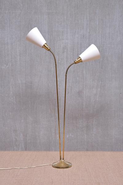 Sonja Katzin Sonja Katzin Fluted Brass Floor Lamp Model E1771 Asea Sweden 1950s