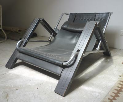 Sonja Wasseur Sonja Wasseur 1970s Lounge Chair in Leather and Wood