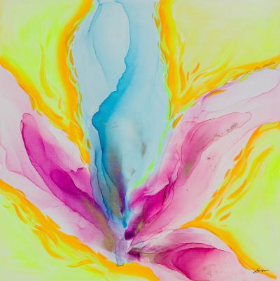 Soo Kim Original Mixed Media Art Print Titled Mind on Fire 