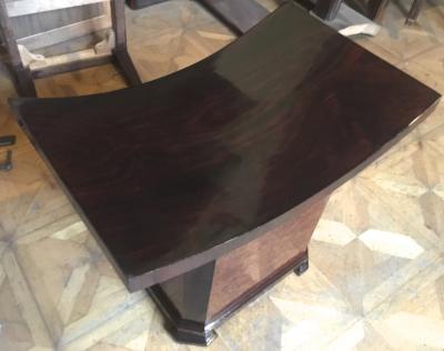 Soubrier Maison Soubrier Extreme Quality Art Deco Curule Stool in Makassar Burl