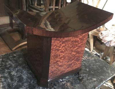 Soubrier Maison Soubrier Extreme Quality Art Deco Curule Stool in Makassar Burl