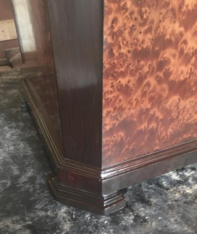 Soubrier Maison Soubrier Extreme Quality Art Deco Curule Stool in Makassar Burl