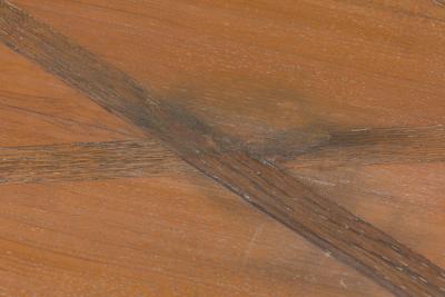 Soubrier Mid Century French Limed Oak Inlaid Dining Table