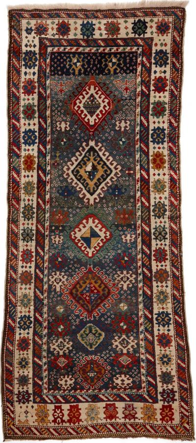South Caucasian wool wheel of life long rug