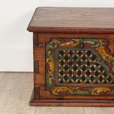 Southeast Asian Carved and Painted Document Box 19th century