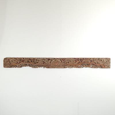 Southeast Asian Hardwood Carved Lintel 19th century or earlier