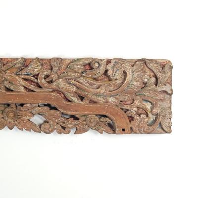 Southeast Asian Hardwood Carved Lintel 19th century or earlier