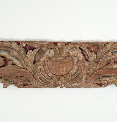 Southeast Asian Hardwood Carved Lintel 19th century or earlier