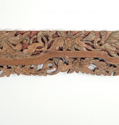 Southeast Asian Hardwood Carved Lintel 19th century or earlier