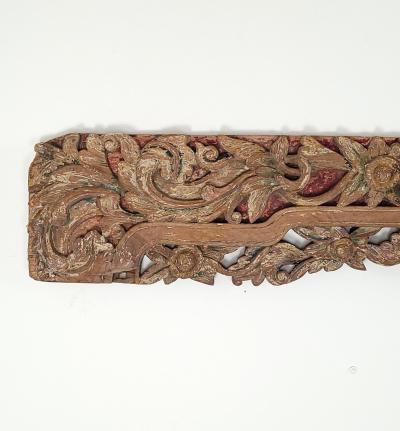 Southeast Asian Hardwood Carved Lintel 19th century or earlier