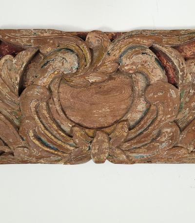 Southeast Asian Hardwood Carved Lintel 19th century or earlier