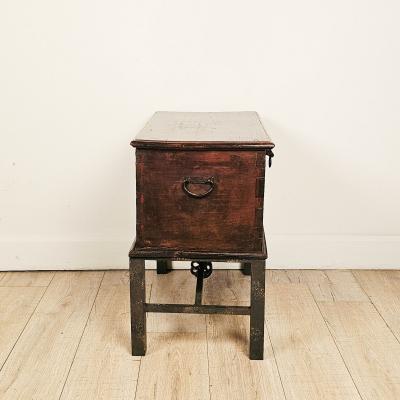 Southeast Asian Teak Merchants Trunk 19th century or earlier