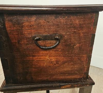 Southeast Asian Teak Merchants Trunk 19th century or earlier