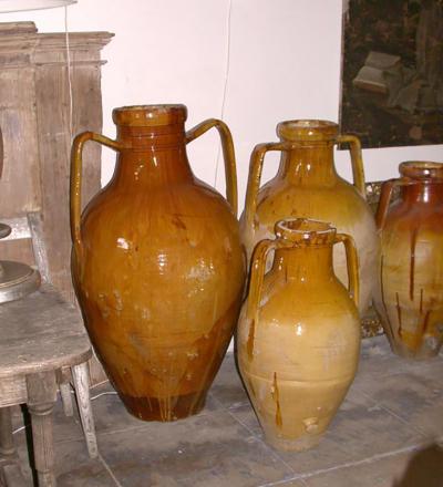 Southern Italian Terra Cotta Olive Oil Jars