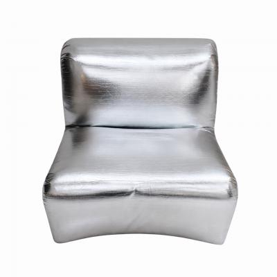 Space Age Moscheni Fiberglass And Silver Vinyl Fabric Italian 1970s Lounge Chair