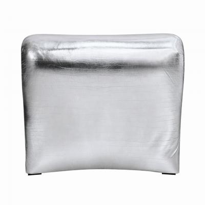 Space Age Moscheni Fiberglass And Silver Vinyl Fabric Italian 1970s Lounge Chair