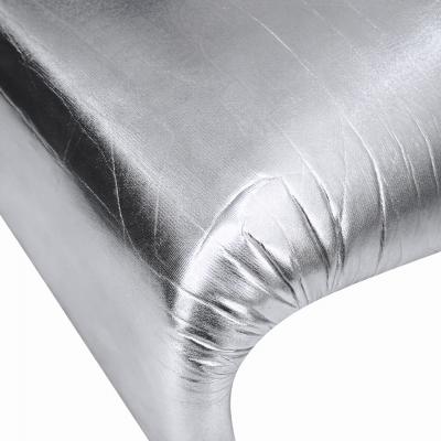 Space Age Moscheni Fiberglass And Silver Vinyl Fabric Italian 1970s Lounge Chair