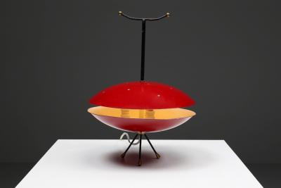 Space Age Red Black Lamp 1970s