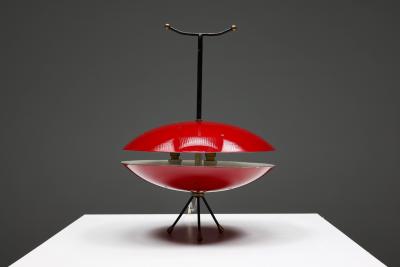 Space Age Red Black Lamp 1970s