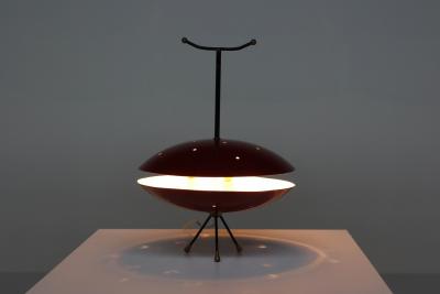 Space Age Red Black Lamp 1970s