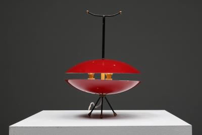 Space Age Red Black Lamp 1970s