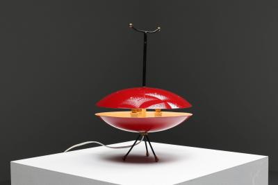 Space Age Red Black Lamp 1970s