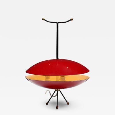 Space Age Red Black Lamp 1970s