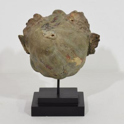 Spanish 17 18th Century Hand Carved Group of Baroque Winged Angel Heads